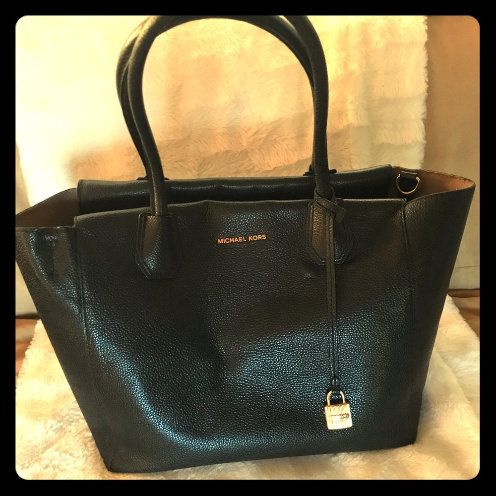 Michael Kors Black Leather Tote Bag